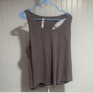 lululemon athletica Taupe Striped Racerback Tank